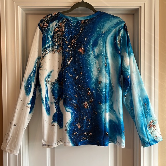 Blue Geode graphic 2XL long sleeve shirt - Picture 3 of 6